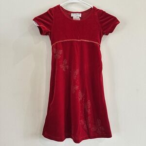 Toddler Girls 4T VTG Y2K Red Velvet Maxi Dress Sequins Butterfly Christmas